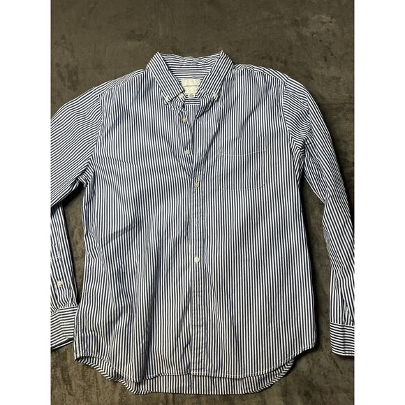 American‎ Eagle Button Down Dress Shirt Size Large Striped Blue White - Picture 1 of 5